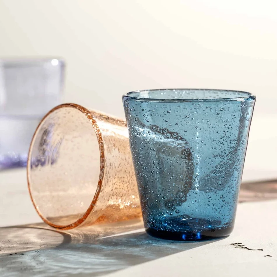 Leonardo Burano gekleurde glazen koude kleuren set 4 stuks
