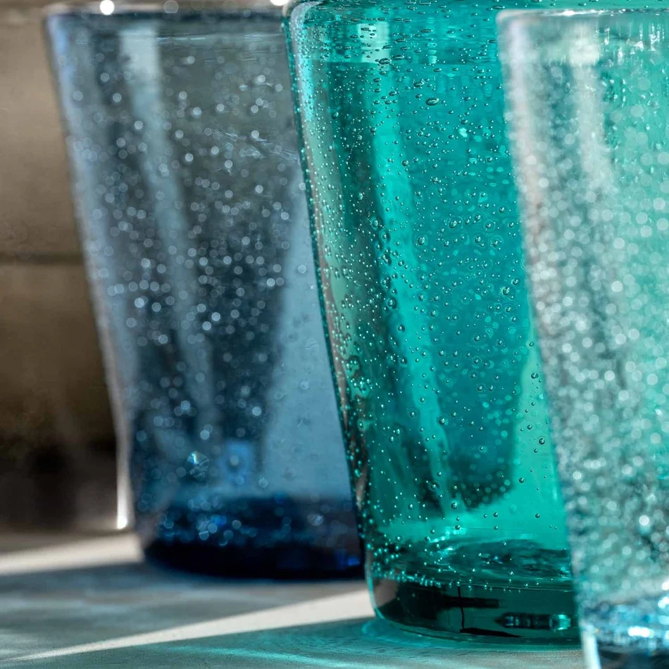 Leonardo Burano gekleurde glazen koude kleuren set 4 stuks