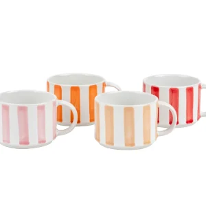Leopold Vienna - Koffiekop Franca - set van 4 - streepdessin
