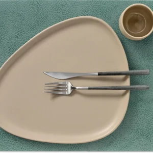 LIND DNA Placemats Hippo - Leer - Pastel Green - 45 x 35 cm - 2 Stuks