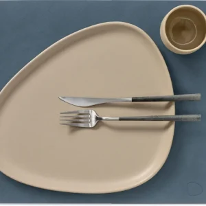 LIND DNA Placemats Nupo - Leer - Dark Blue - 45 x 35 cm - 2 Stuks