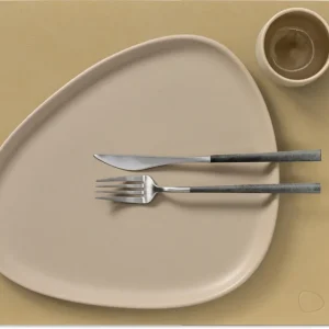 LIND DNA Placemats Nupo - Leer - Khaki - 45 x 35 cm - 2 Stuks