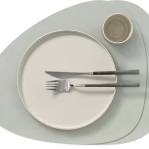 LIND DNA Placemats Nupo - Leer - Metallic - Curved - 44 x 37 cm - 2 Stuks