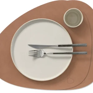 LIND DNA Placemats Nupo - Leer - Old Rose - Curved - 44 x 37 cm - 2 Stuks