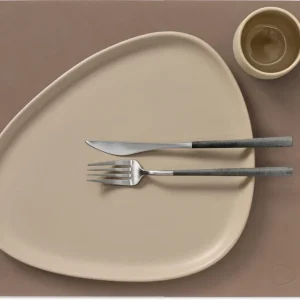 LIND DNA Placemats Nupo - Leer - Truffle - 45 x 35 cm - 2 Stuks