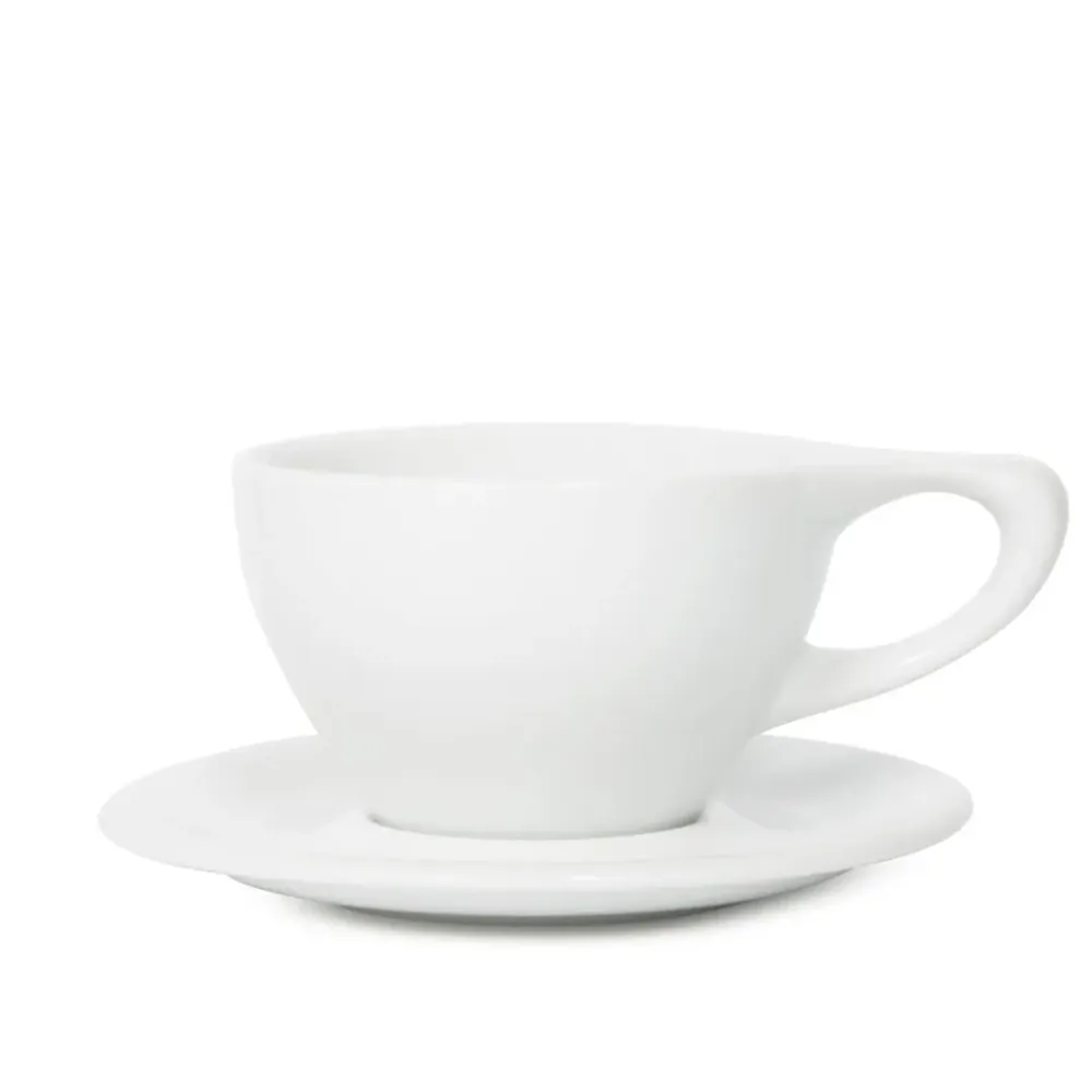Lino Groot Latte kop 360ml met schotel - Wit