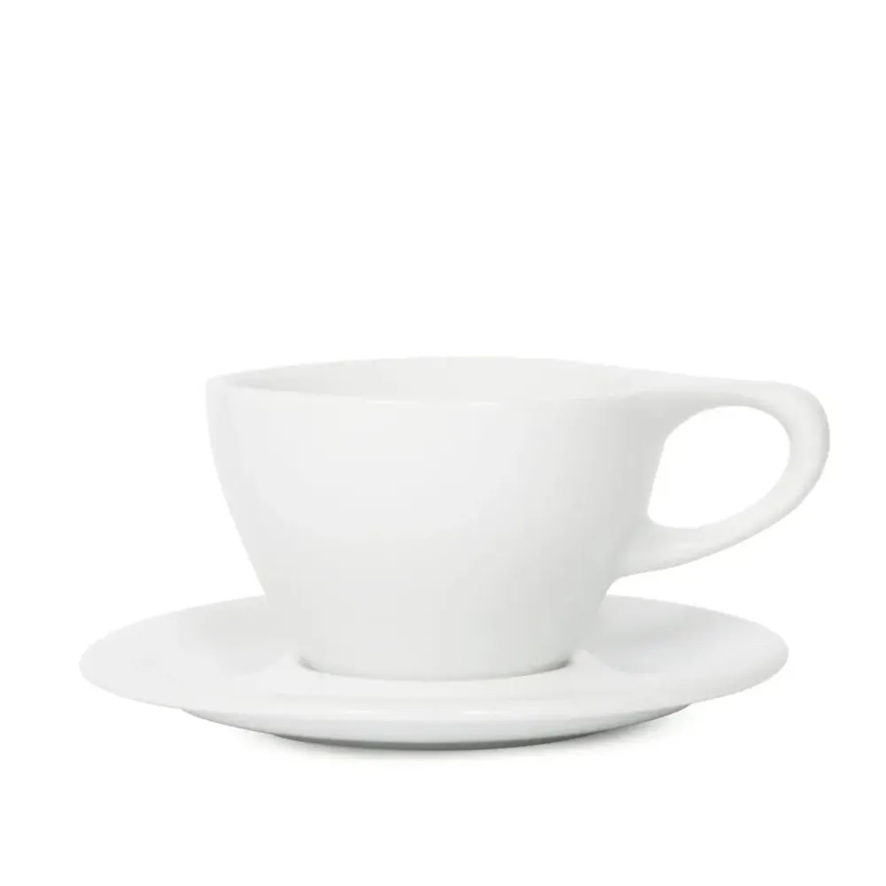 Lino Liten Latte-kop 240ml met schotel - Wit