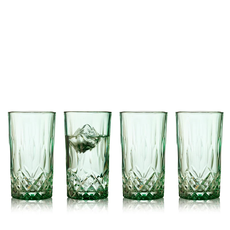 Lyngby Glas Longdrinkglazen Sorrento groen 38 cl (set van 4)