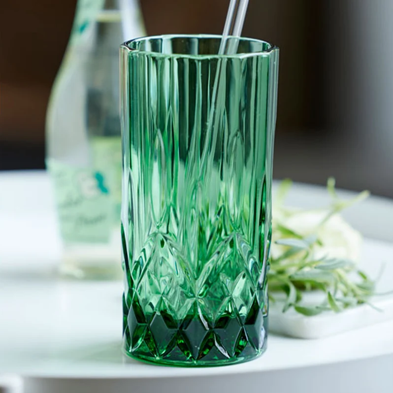 Lyngby Glas Longdrinkglazen Sorrento groen 38 cl (set van 4)