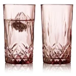 Lyngby Glass Longdirnkglazen Sorrento Pink 38 cl (set van 4)