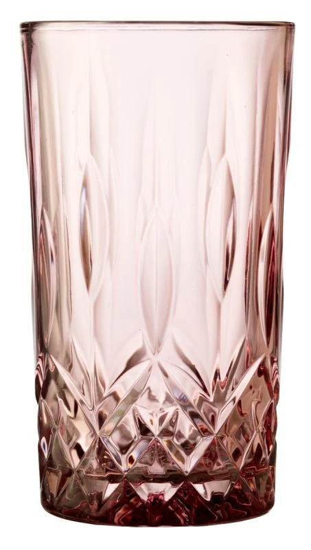 Lyngby Glass Longdirnkglazen Sorrento Pink 38 cl (set van 4)