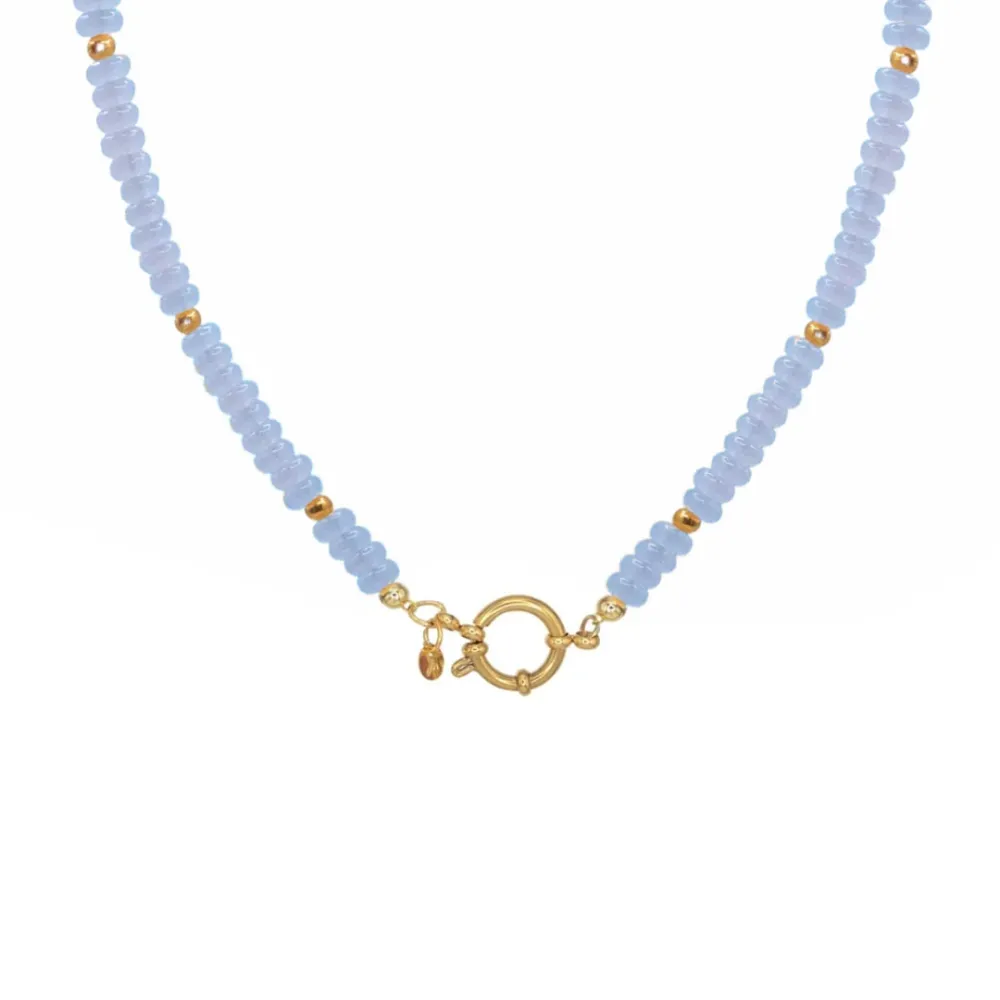 Madam label Ketting sammie big blauw goud