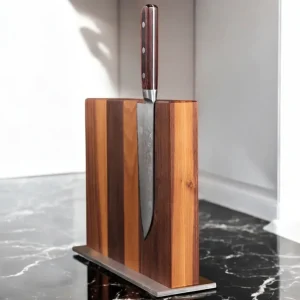 Magnetische messenblok van notenhout