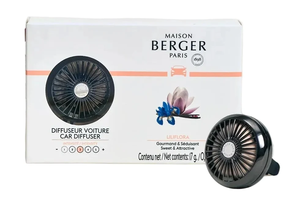 Maison Berger Autoparfum / Autodiffuser Gun Metal - Liliflora - Met Navulling