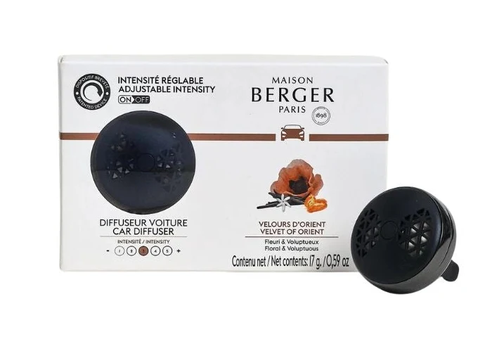 Maison Berger Autoparfum / Autodiffuser ON/OFF Black - Velvet Orient - Met Navulling