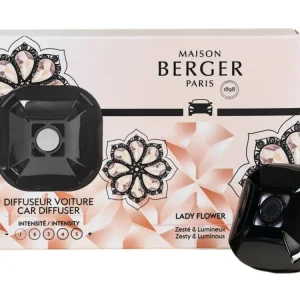 Maison Berger Autoparfum Diffuser Eternity Gun metal / Lady Flower - Met navulling