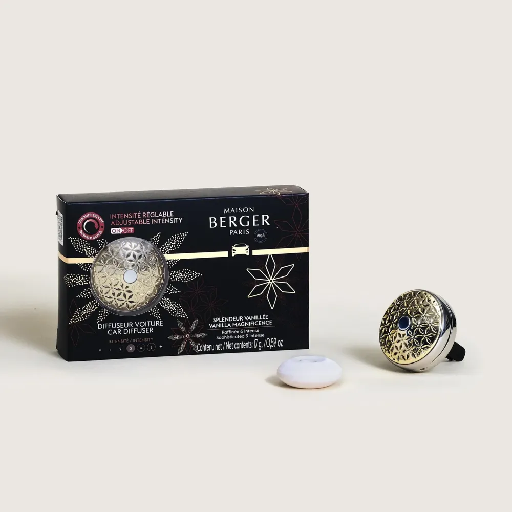 Maison Berger Autoparfum Startersset + 1 navulling Pomelis On/Off - Splendeur Vanillée - Met navulling