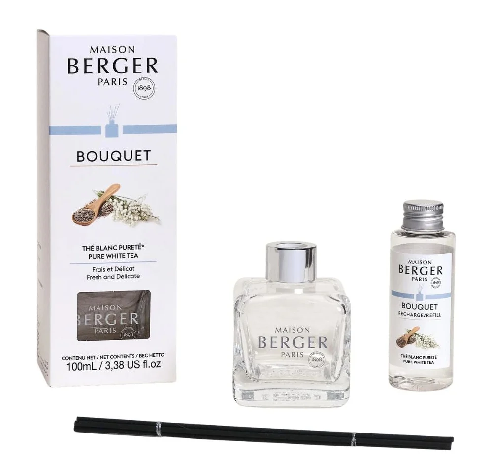 Maison Berger Geurstokjes Cube - Pure White Tea - 100 ml