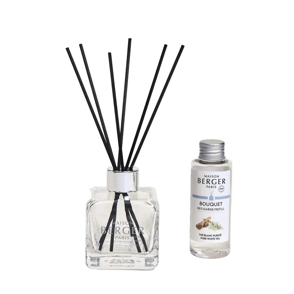 Maison Berger Geurstokjes Cube - Pure White Tea - 100 ml