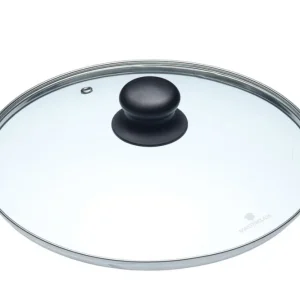 Glazen Deksel met Zwarte Knop 26 cm Masterclass
