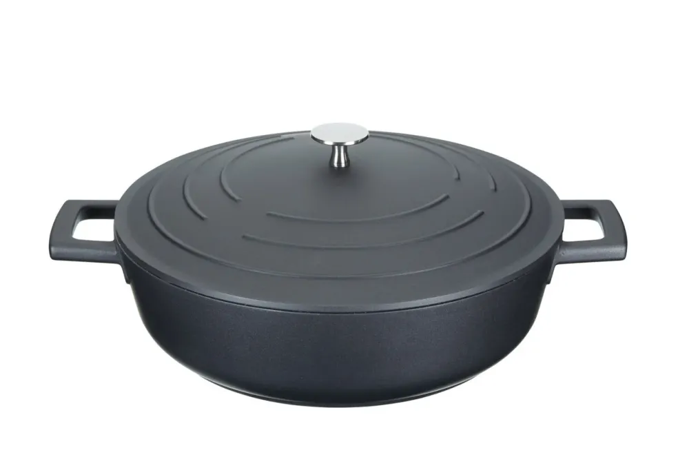 Lage Braadpan Zwart Gietaluminium 28 cm Masterclass