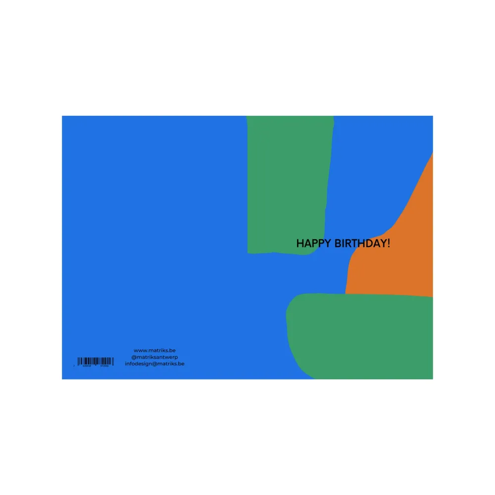 Matriks JL Postkaart Happy Birthday Blue Dubbel