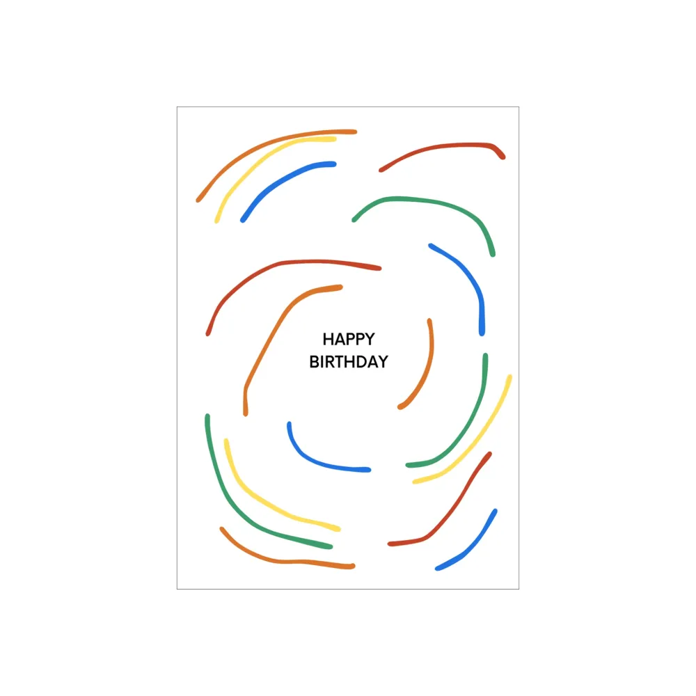 Matriks JL Postkaart Happy Birthday Curvy Lines Dubbel