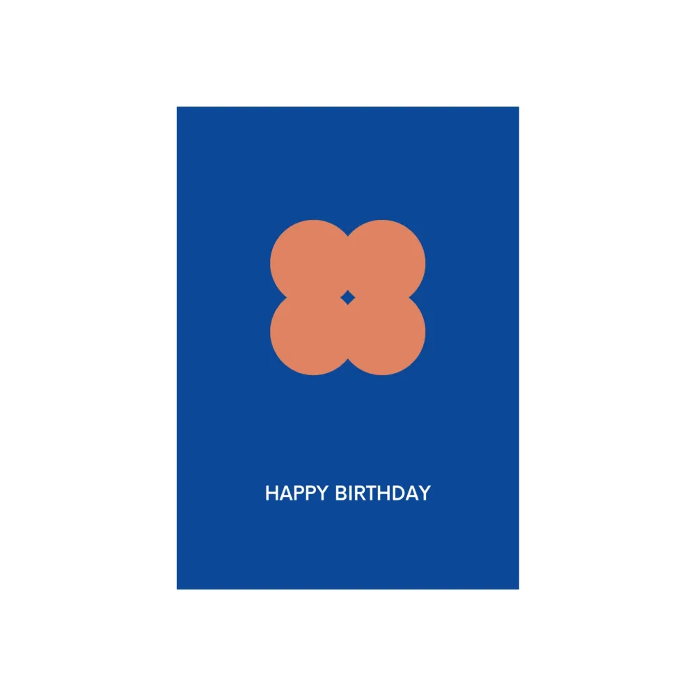 Matriks JL Postkaart Happy Birthday Navy Dubbel