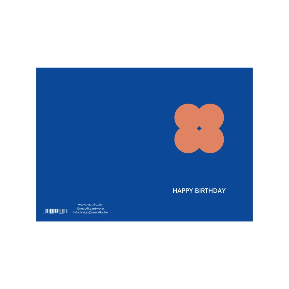 Matriks JL Postkaart Happy Birthday Navy Dubbel