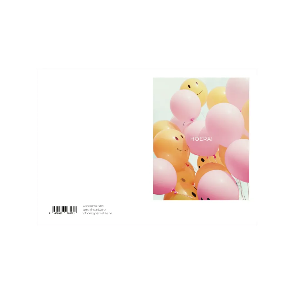 Matriks Postkaart Polaroid Hoera Dubbel A6