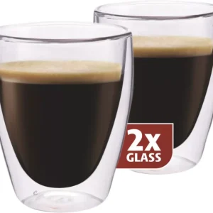 Dubbelwandig Glas Koffie 235 ml - set 2 stuks Maxxo