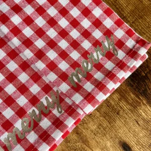 NA-SE-005 Servilletas Cuadros rojos y letrero Merry x 6 MCM Home