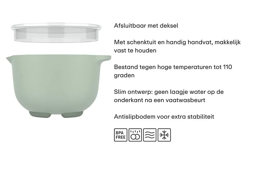 Mepal Beslagkom met deksel Chef It - BPA vrij