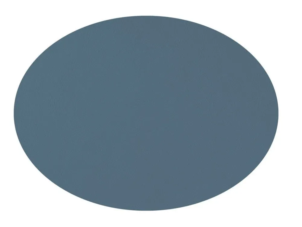 Placemat Ovaal Lederlook Blauw Mesapiu