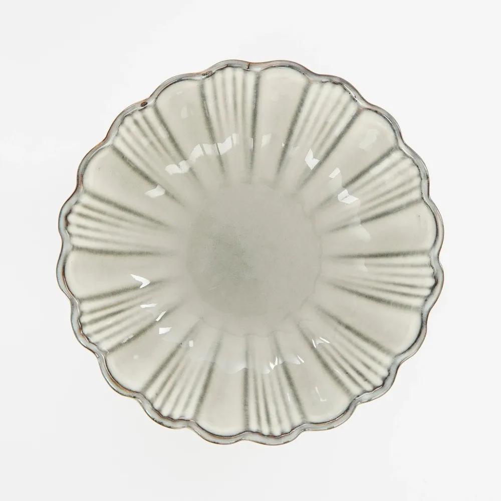 Mica Decorations Corfu Schaal - H9 x Ø17 cm - Keramiek - Grijs