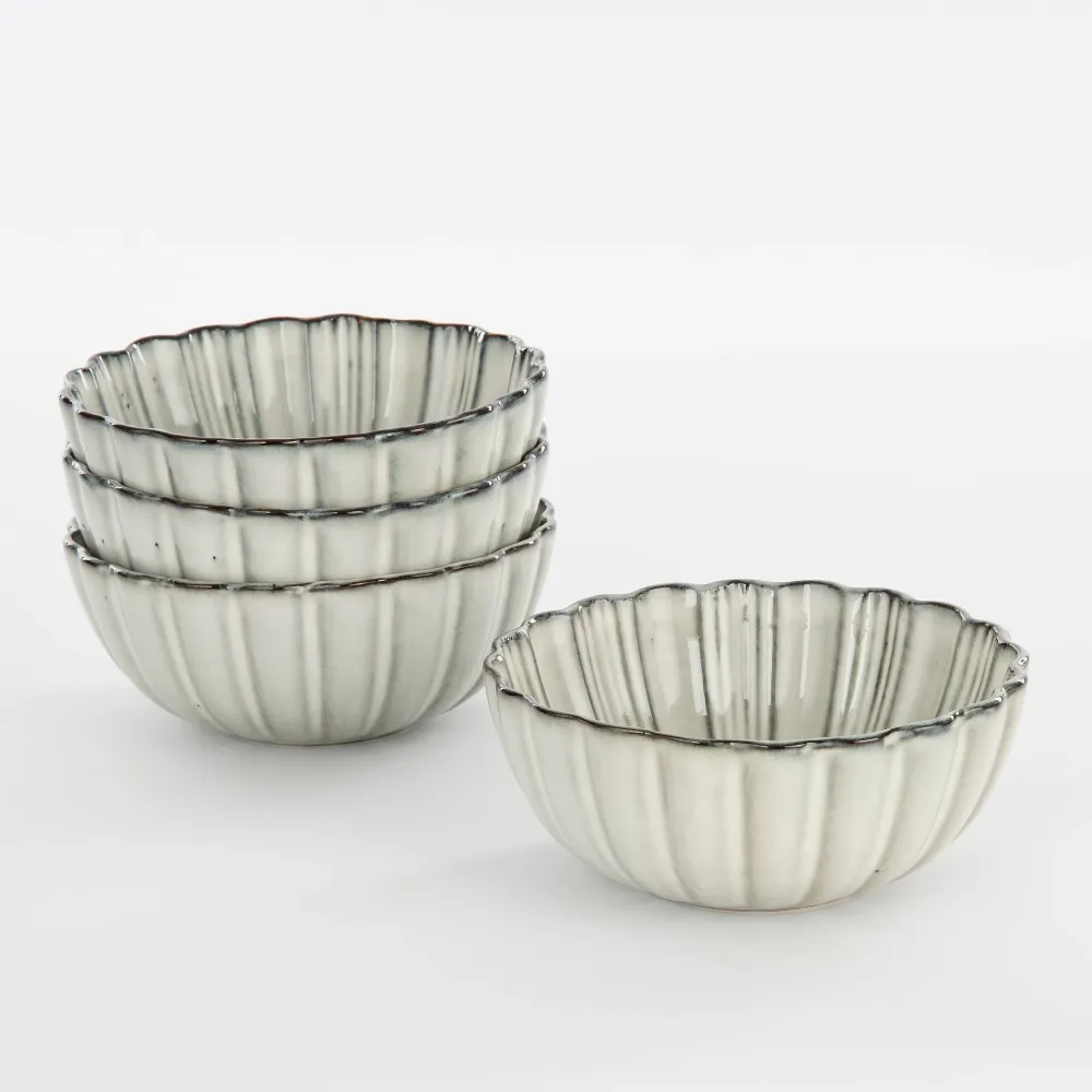 Mica Decorations Corfu Schaal - H9 x Ø17 cm - Keramiek - Grijs