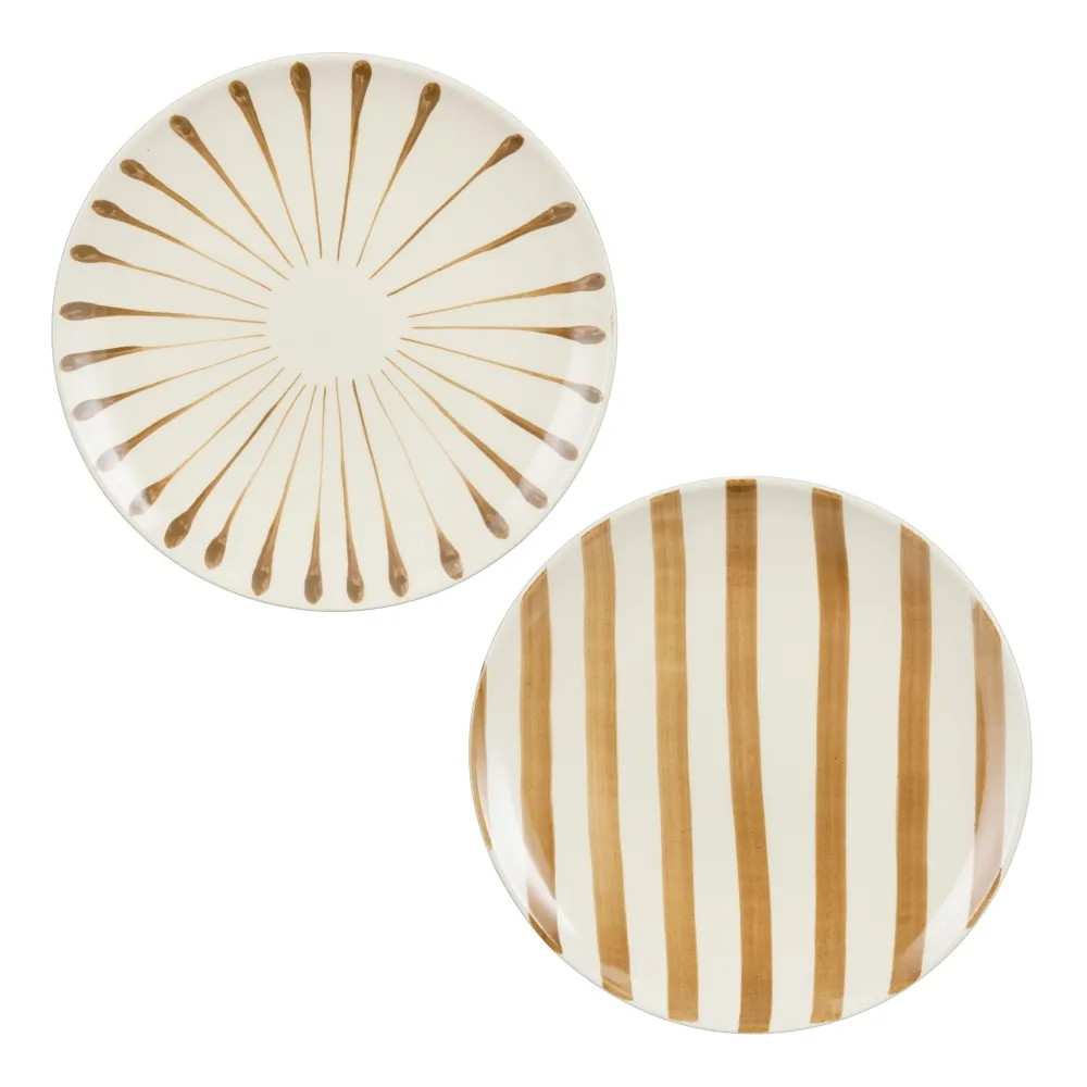 Mica Decorations Elsie Dinerbord - 1 Bord Handgeschilderd - Willekeurige Verzending, Keuze Niet Mogelijk - H3 x Ø36 cm - S...