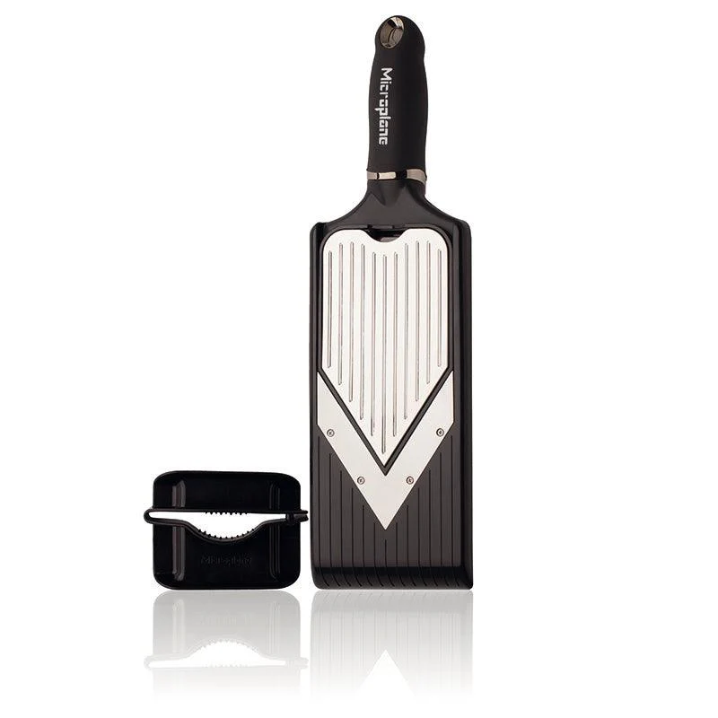 Microplane V-rasp slicer/julienne zwart traploos verstelbaar