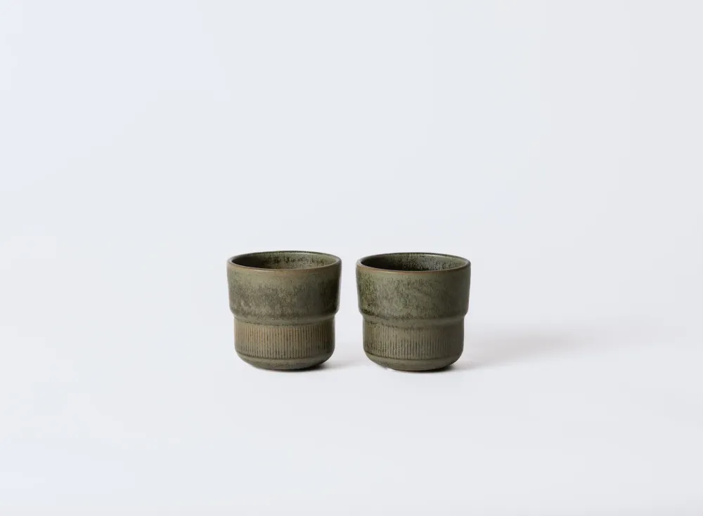 Mimo Homeware koffiekopje Deep Moss - 230 ml - set van 2