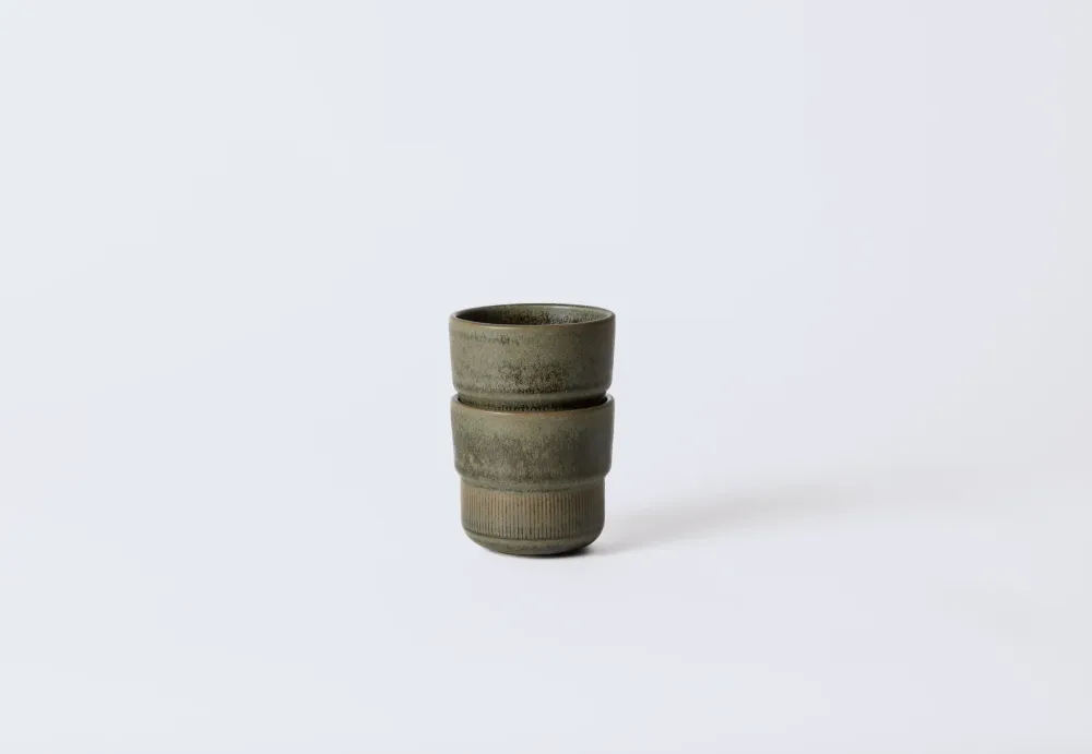 Mimo Homeware koffiekopje Deep Moss - 230 ml - set van 2