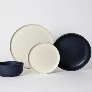 Mimo Homeware serviesset Dreamy Ivory & Midnight Blue - 4-delig - 2 personen