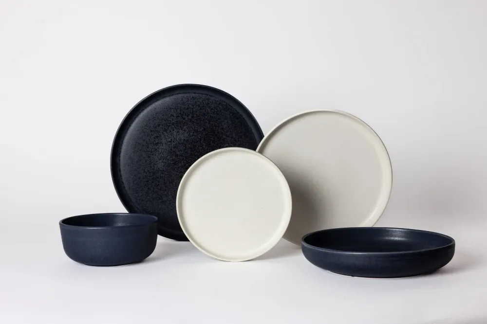 Mimo Homeware serviesset Midnight Blue & Dreamy Ivory - 5-delig - 2 personen