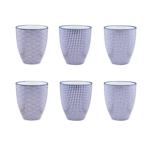 Mok PATTERN 30cl - 6 stuks - Donker blauw