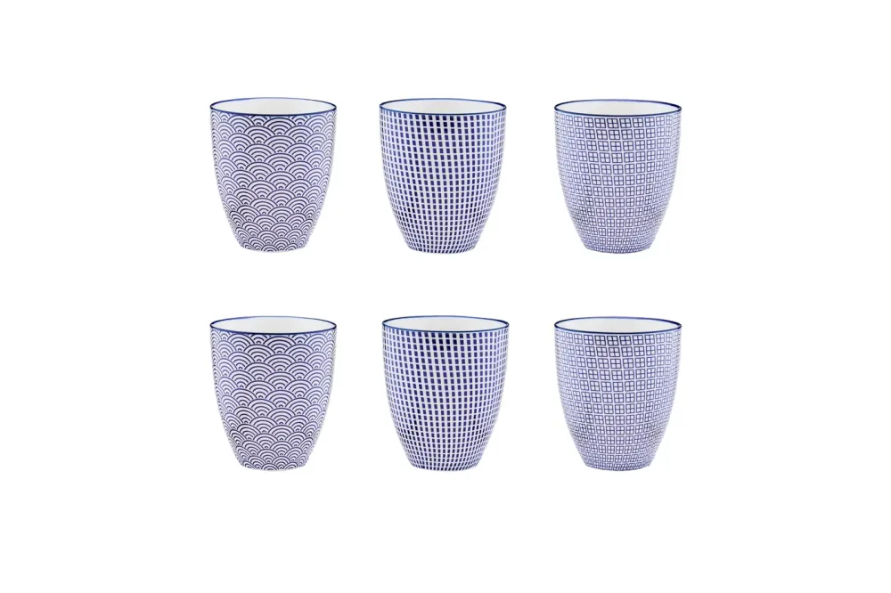 Mok PATTERN 30cl - 6 stuks - Donker blauw
