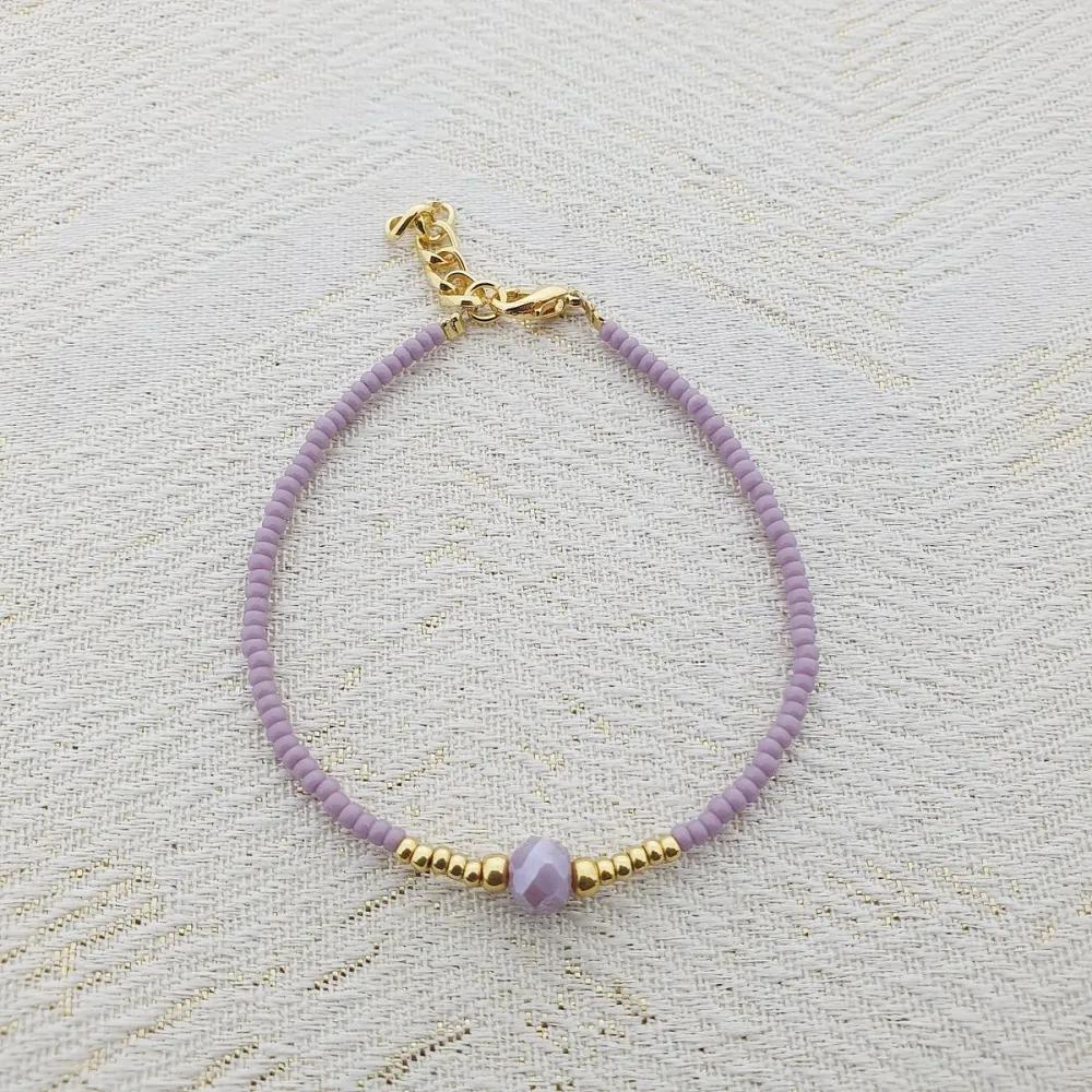 Mooi! Jewels armband met miyuki beads en facetkraal paars