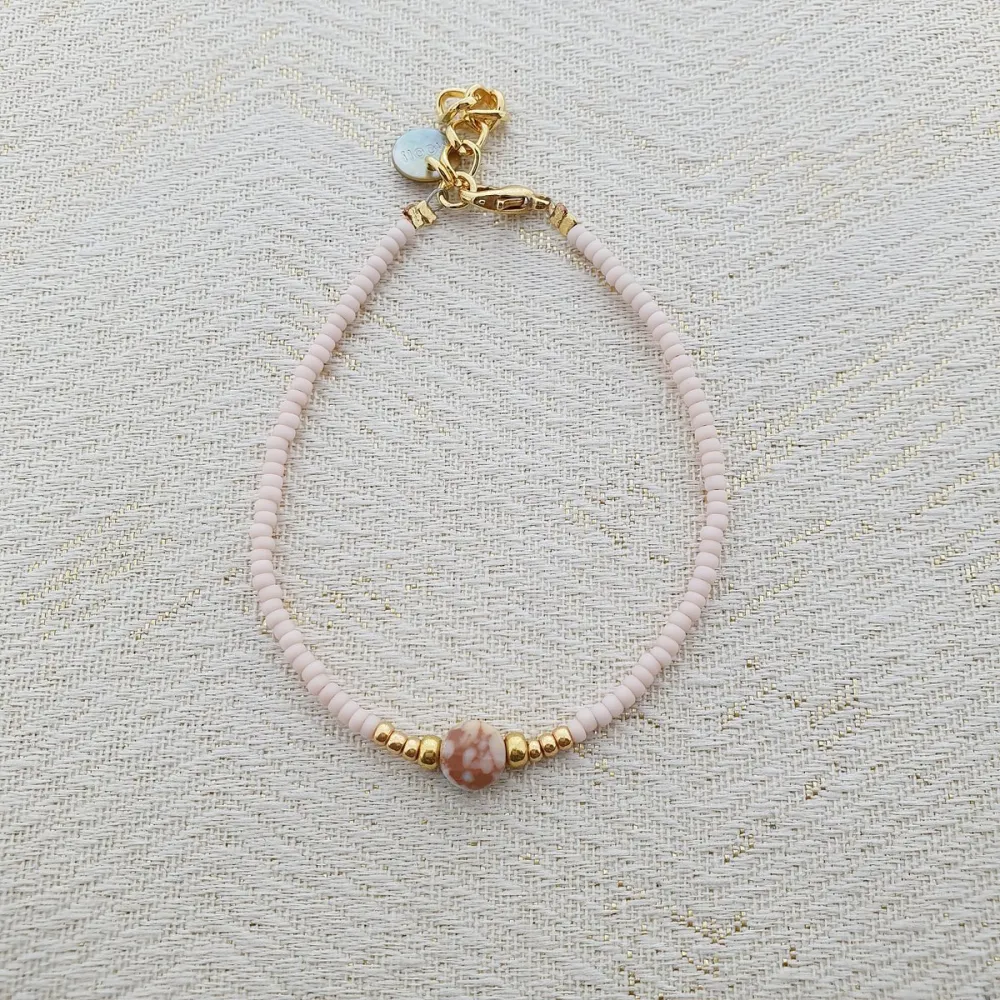 MOOI! Jewels armband met natuursteen goud roze
