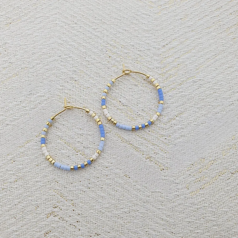MOOI! Jewels oorringen met Miyuki beads blauw