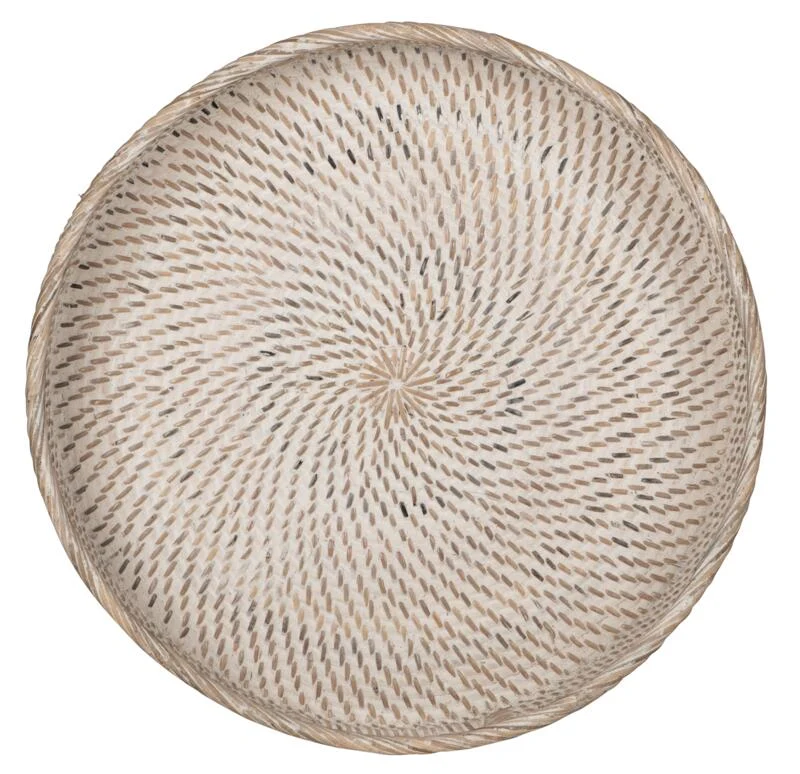 Rond rotan dienblad Saint Barths, set van 2 - bestel per 2 stuks MUST Living