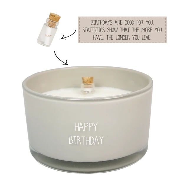 Geurkaars Flesje Happy birthday My Flame