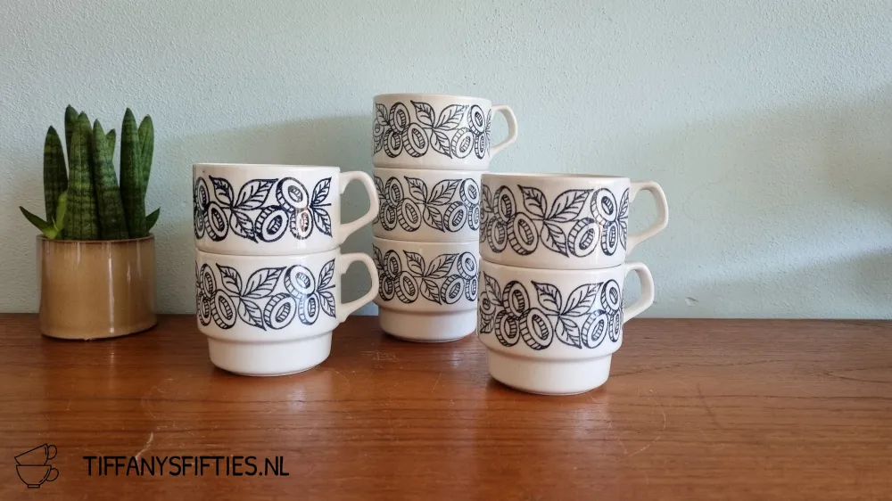 Boch "Vian" stapelkopjes retro olijven My Store